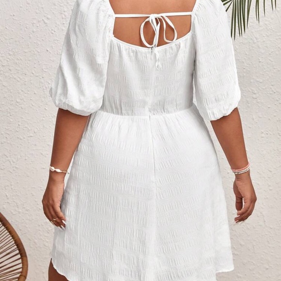 White Textured Dress NWT - Picture 2 of 5